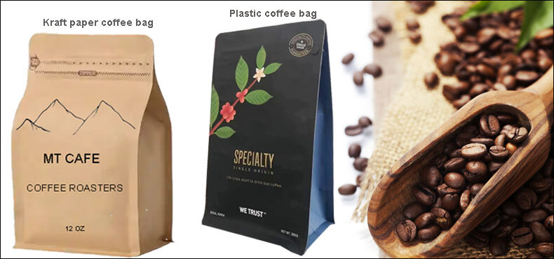 aluminum foil kraft paper coffee bags with valve in China