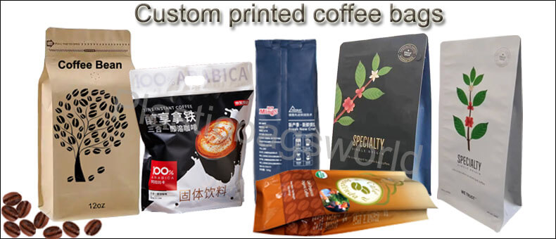 full printing custom printed coffee bags with valve